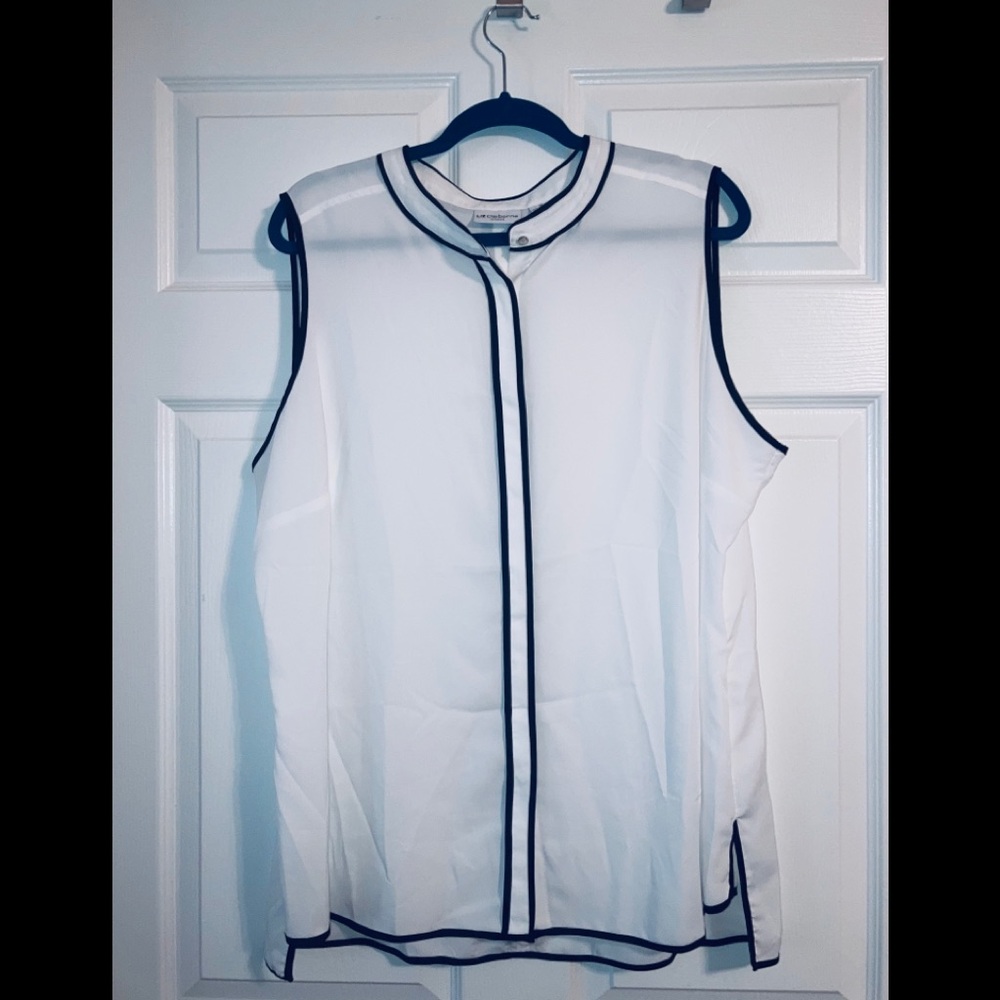 2 for $18- Liz Claiborne NWOT size 1x white sleeveless blouse
